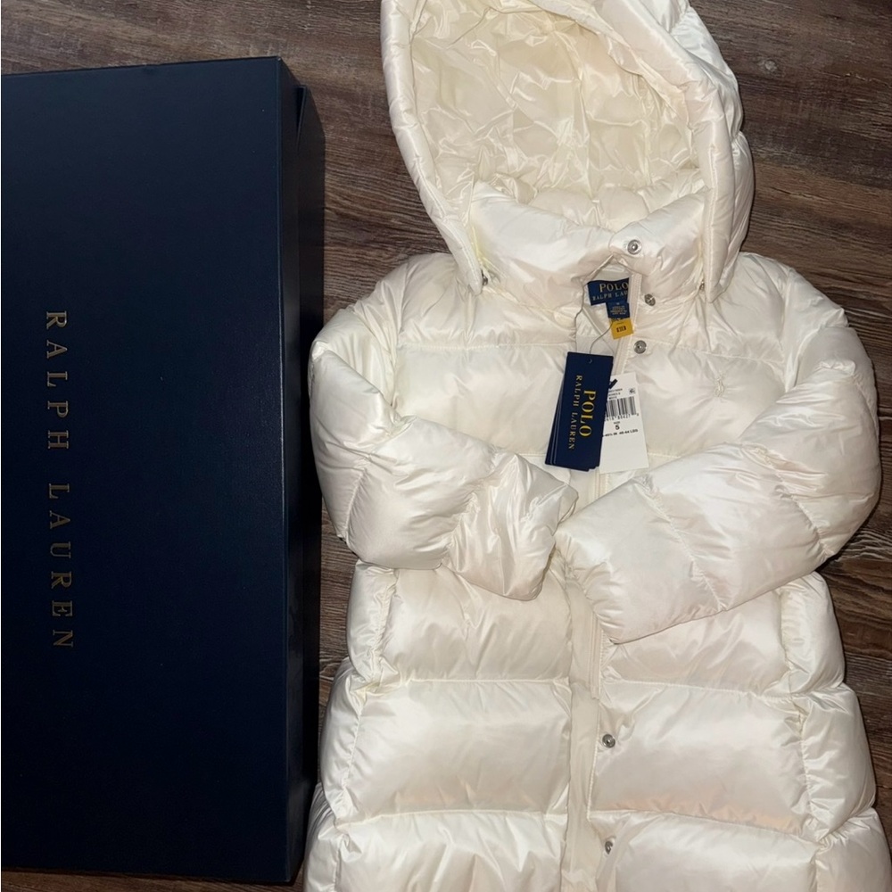 NWT Polo Ralph Lauren Girls Water-Resistant Down Long Coat 5t